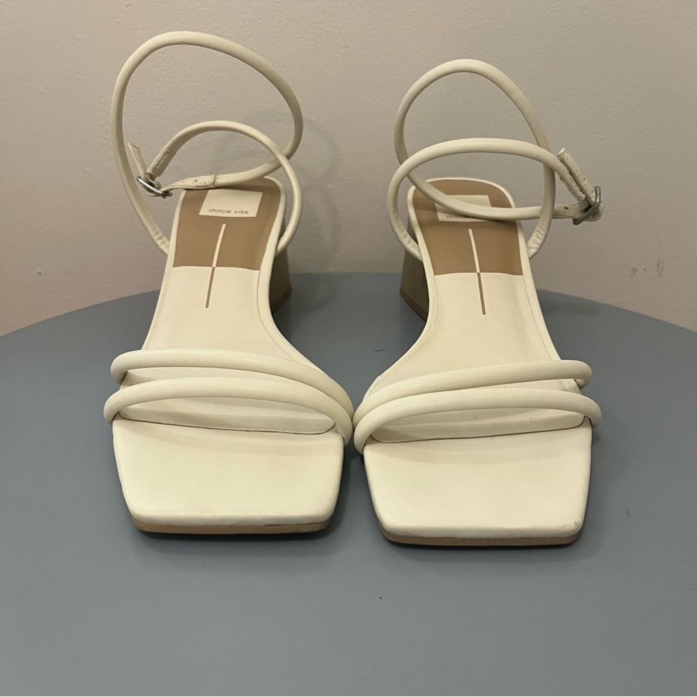 Dolce Vita White Strappy Sandals Block Heel